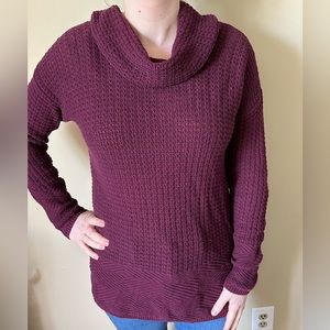 Cowl neck light weight maroon sweater size small